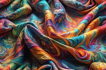 Surreal Fabric Texture: Abstract Woven Pattern Design, Digital Textile Print