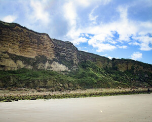 Cliffs near Vierville-sur-Mer to the west of Sector Charlie, Normandy, France