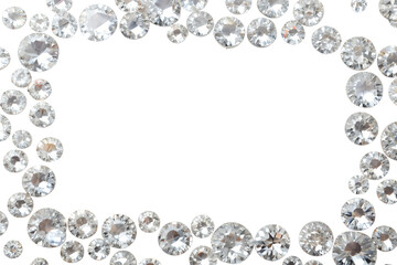 Sparkling Diamond Frame on Transparent Background. PNG