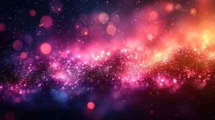 Obraz premium A vibrant cosmic background filled with colorful stars and glowing particles.