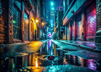 Obraz premium Surveillance State: Hidden Camera in City Alleyway - Stock Photo