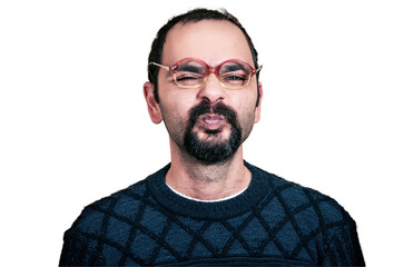 Funny geek man portrait
