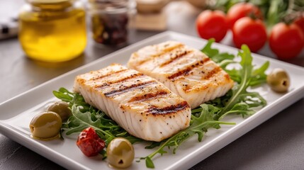 Grilled Fish with Salad