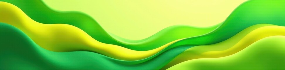 Fototapeta premium Fluid organic shapes, fresh green and yellow hues, summer vibe , background, bright