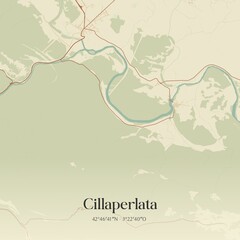 Obraz premium Retro Spanish map of Cillaperlata, Castilla y Le�n. Vintage street map.