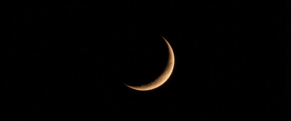 Crescent moon illuminated against dark sky