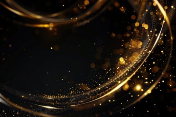 Obraz premium Luxurious Gold and Black Silk Fabric with Elegant Satin Folds, Shimmering Metallic Texture, and Premium Design for Glamorous Backdrops