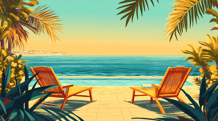 Fototapeta premium sunbed sundeck