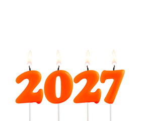 Happy New Year 2027 - Candles in the form of lit numbers