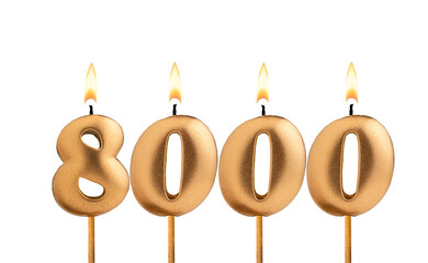 Candles form the number 8000 - Number of followers.