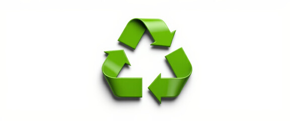 Obraz premium Recycling symbol with a fresh perspective representing sustainability against a clean background