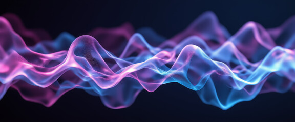 Obraz premium Digital waveforms representing energy flow with a vibrant mood against a dark background
