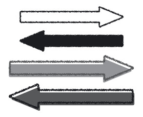 クレヨンタッチの横向き矢印セット/黒・グレー