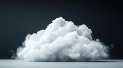 Soft, fluffy white cloud on dark background, creating a calming atmosphere, perfect for design, wallpaper, or mood enhancement