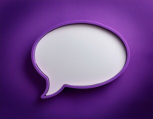 Blank Speech Bubble on purple background, 3D render