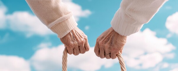 Elderly patient enjoying outdoor therapy with a caregiver s assistance