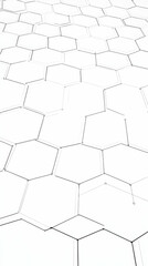 Naklejka premium Abstract Hexagonal Network Forms an Intricate Geometric Pattern Seamlessly on White Background.