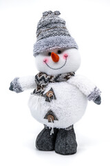 Adorable Snowman Decoration with Knitted Hat and Scarf
