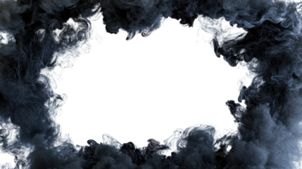 Dark smoke swirling around transparent center. Transparent background