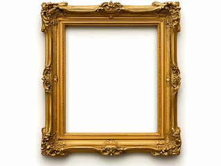 Ornate Gold Frame Displays Elegance and Craftsmanship on a White Background.