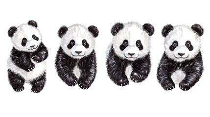 Cute Baby Pandas Playing Together and Having Fun Generative AI
