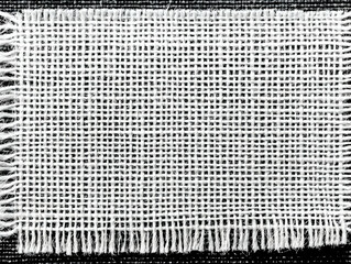 Close-up of White Woven Fabric with Frayed Edges Creates Textured Pattern with Intricate Details.