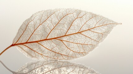 Skeleton leaf, studio, reflection, minimalist, design