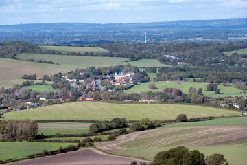 Fototapeta premium View of Glynde in autumn, East Sussex, England