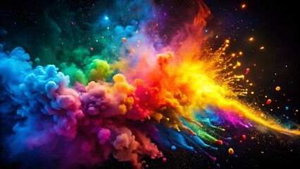 Vibrant Smoke Burst: Festive Celebration & Cosmic Explosion Stock Photo