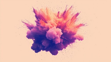 Colorful Abstract Explosion with Pink and Orange Hues on Background