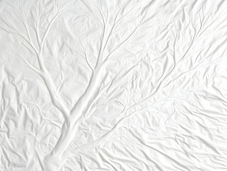 White Embossed Tree Pattern on Fabric Background Beautifully Embraces the Canvas
