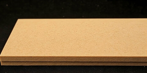 Two Rectangular Pieces of Tan Material Stacked Neatly on a Dark Surface