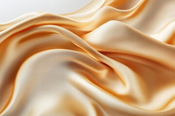 Obraz premium Elegant Golden Silk with Flowing Fabric Folds, Warm Beige Tones, and Luxurious Satin Texture for Premium Backdrops and Graceful Designs