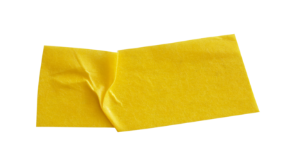 wrinkled yellow tape isolated element
