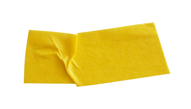 wrinkled yellow tape isolated element