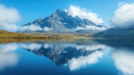 Majestic Mountain Reflection In Calm Lake Water
