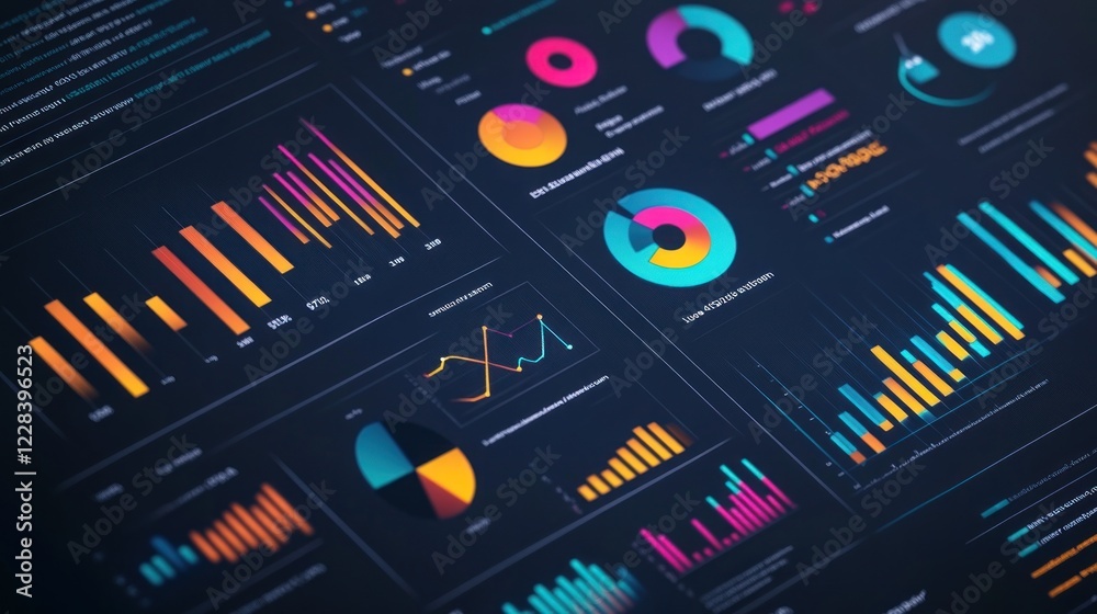 Poster data visualization with charts and graphs