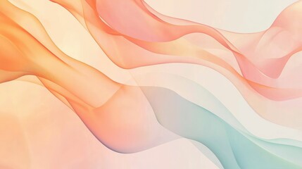 Abstract Flowing Waves in Soft Pastel Colors with Gentle Movement