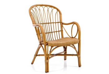 Elegant Rattan Armchair: Handcrafted Vintage Design