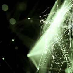 Abstract Green Network Glows Brightly in the Dark with Interconnected Nodes