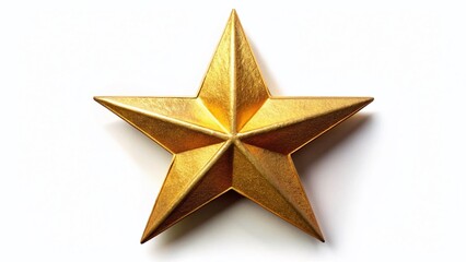 Obraz premium Vintage Gold Star Design on White Background - Retro Stock Photo