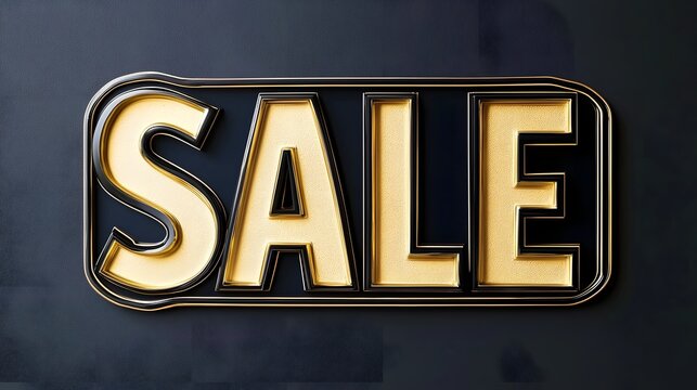 Elegant black and gold minimalist  Sale  sign with serene serif typography for retail promotions e commerce advertising commercial marketing and business success