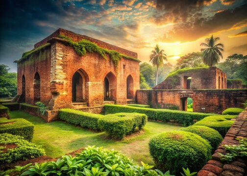Vintage Photo: 18th Century Ahom Kingdom Ruins, Talatal Ghar, Sivasagar, Assam, India