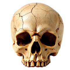 Obraz premium Detailed Human Skull View Showing Realistic Anatomical Features with Transparent Background