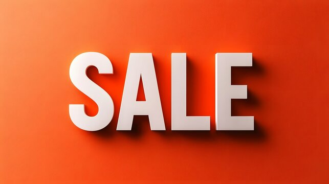 Striking orange backdrop with bold white text  SALE  graphic design for retail promotions clearance offers limited time deals and other commercial advertising and marketing purposes