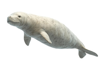 Fototapeta premium Manatee in Dynamic Pose on Transparent Background