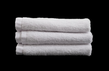stack of tidy face towels isolated