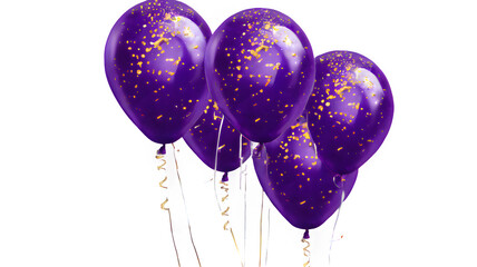 purple balloons isolated on white