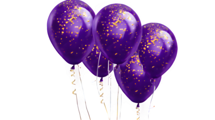 purple balloons isolated on white