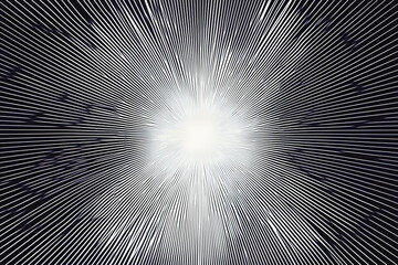 Abstract Background Radiates White Light Beams from a Central Point, Creating a Dramatic Visual.